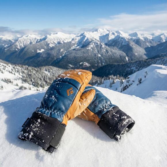 Brand New Black Diamond Spark Leather Mitts | Henna/Ink Blue | Size Large - Picture 7 of 10